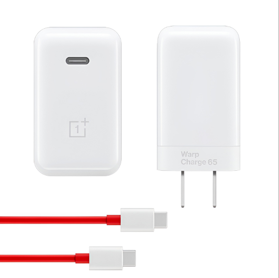 OnePlus 65W Warp Charge Power Adapter with Type-C to Type-C Fast Charging Cable