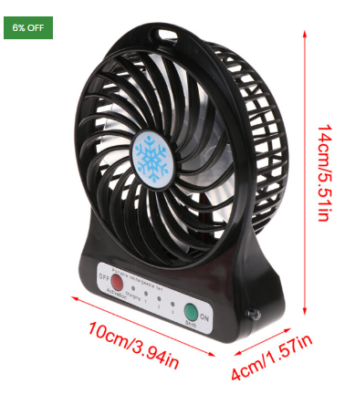 Portable Mini Multi-Functional USB Rechargeable Fan